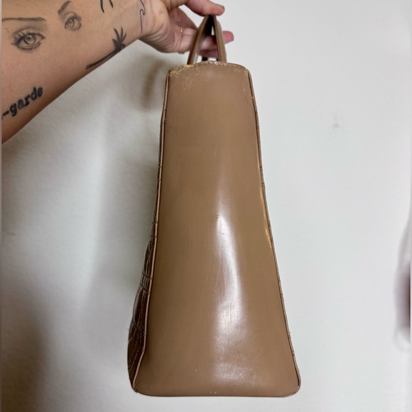 With COA. Dior Tan Quilted Tote Bag - Picture 2 of 11